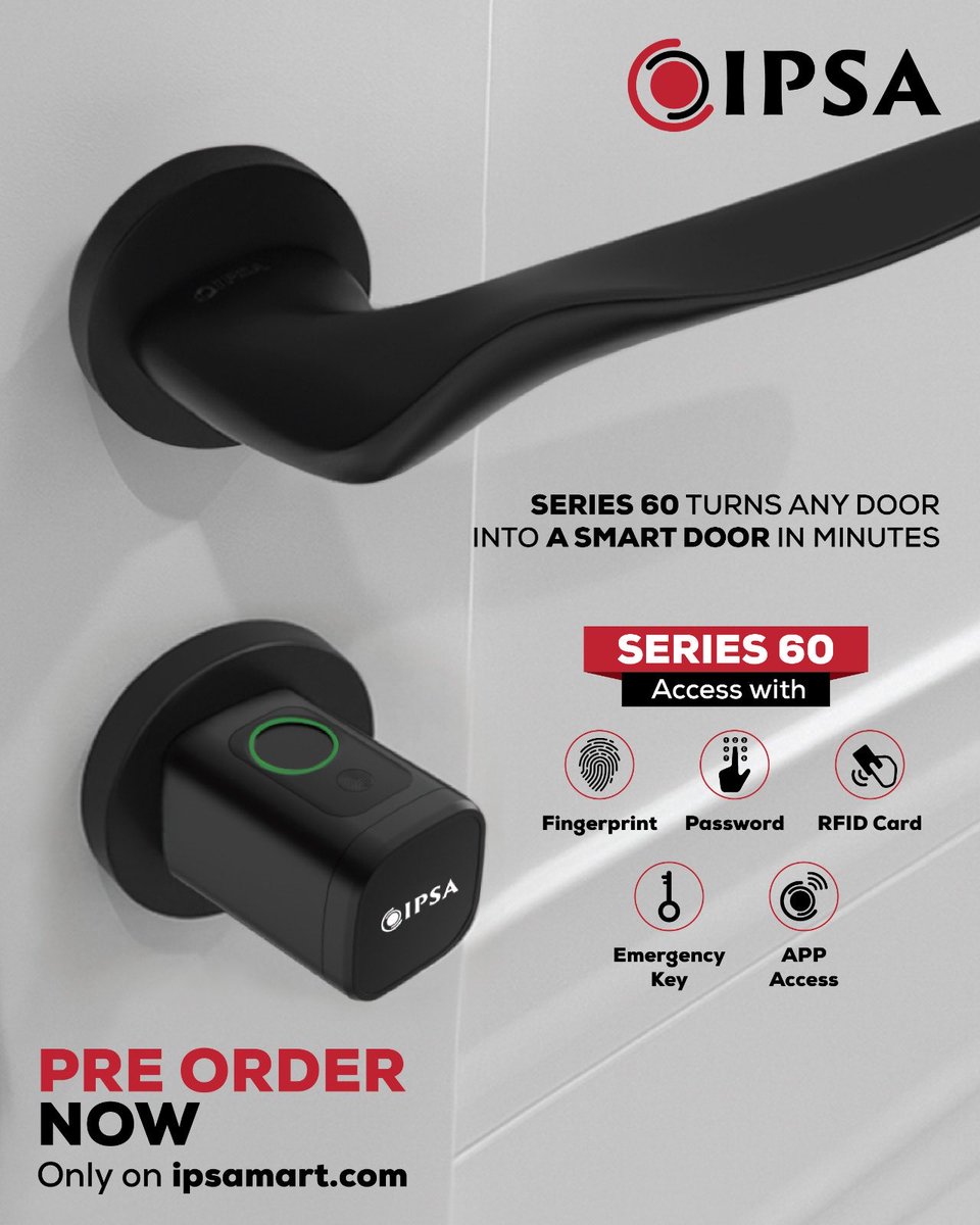 ipsalocks's tweet photo. Upgrade your door security with the IPSA Series 60 Cylinder Smart Lock. 🚪 🔒

Pre-Order Now:

https://t.co/na5vRkNEz2

#IPSAIndia #Series60SmartLock #SmartDoorLock #SmartHomeIndia #HomeSecuritySystem #KeylessSecurity #DoorUpgrade #SmartLiving #SecurityTech #FutureOfSecurity https://t.co/WD90OTVVmA