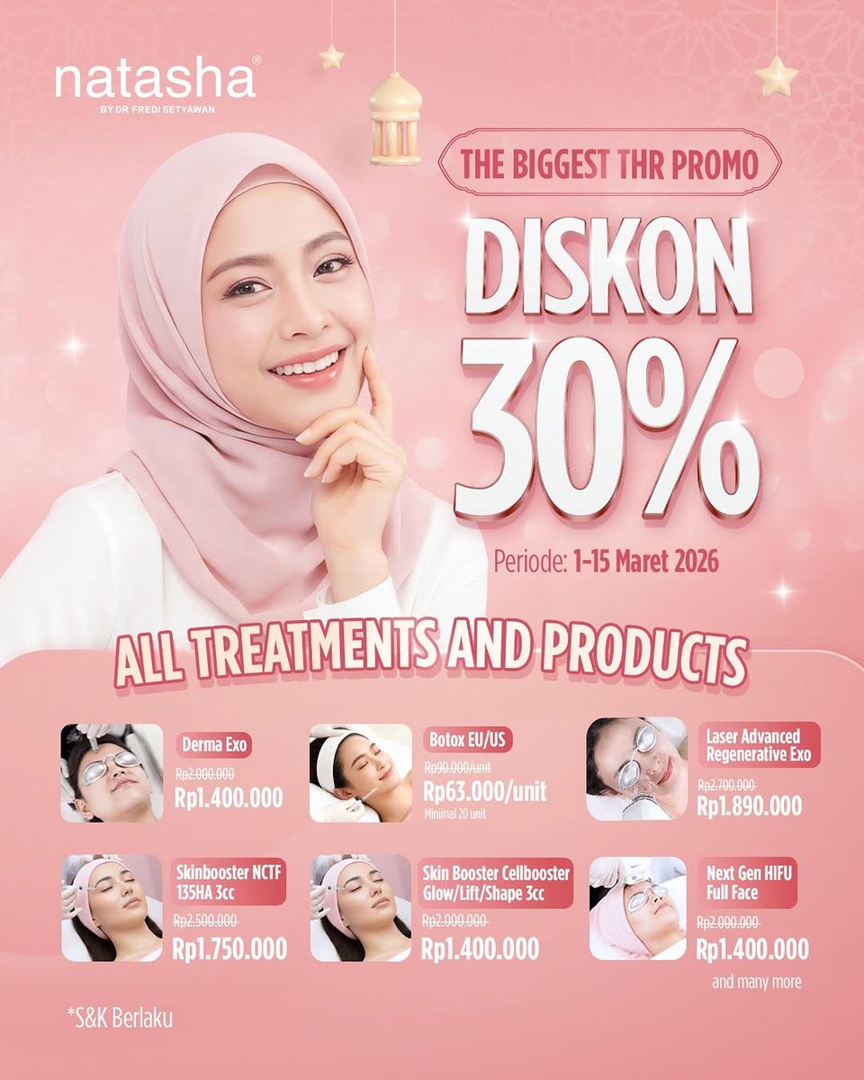 backburner_88's tweet photo. abis ramadan biasanya kulit juga butuh “recovery mode”. makanya pas liat ada Promo THR Natasha diskon sampe 30% buat semua treatment dan produk (1–15 Maret 2026) rasanya pas bgt momennya #TemukanKembaliFitrimu https://t.co/dmYDc6D4mg