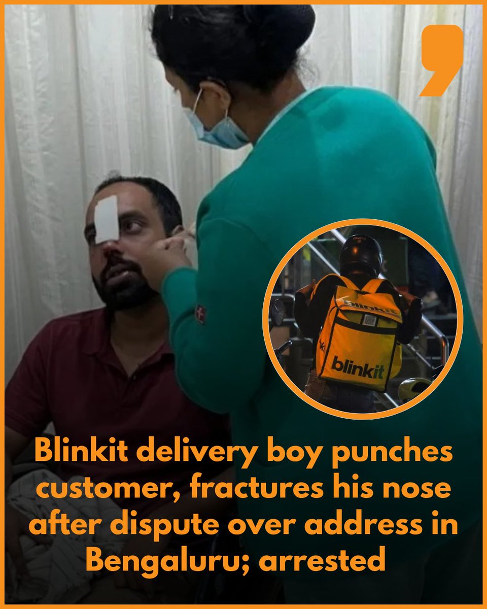 News9Tweets's tweet image. A delivery executive was arrested for allegedly attacking a #customer after an argument, in #Bengaluru’s Koramangala area. The delivery person works for #Blinkit and reports said that he attacked the customer after a tiff over an address.

#delivery