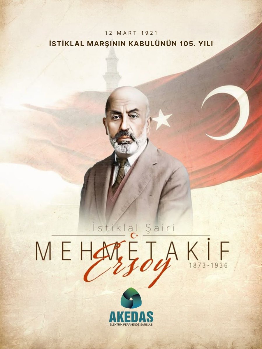 Bağımsızlık mücadelemizin sembolü İstiklal Marşı’nın kabulünün yıl dönümünde, milli şairimiz Mehmet Akif Ersoy’u saygı ve rahmetle anıyoruz. 🇹🇷