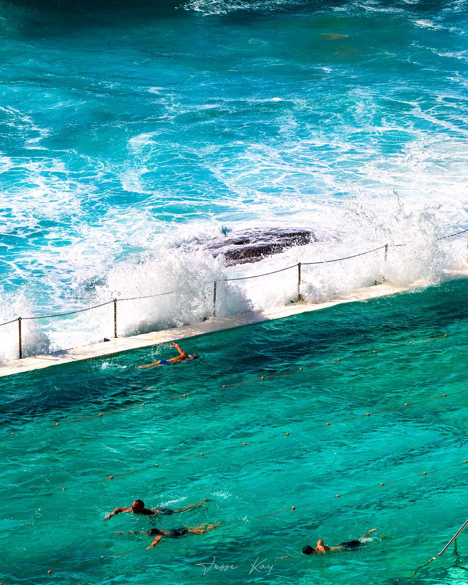 jesseckay's tweet image. ☀️🌊 Marking a line between waters... 🏊‍♂️
📷

#bondi #bondibeach #icebergpool #sydney #australia
#ocean #summervibes