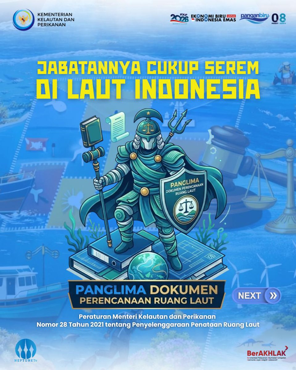 DadangRusnanda2's tweet photo. Kalau kamu diberi mandat jadi salah satu 'Panglima' di atas, wilayah laut mana yang ingin pertama kali kamu rapikan tata ruangnya? Share pendapatmu di komentar ya! 🌊
#TataRuangLaut #PerencanaanLaut #2026KKPGrowStronger #KKPGOID #SaktiWahyuTrenggono
#kenalidokumen7A5HZ https://t.co/knhCB5Qww3