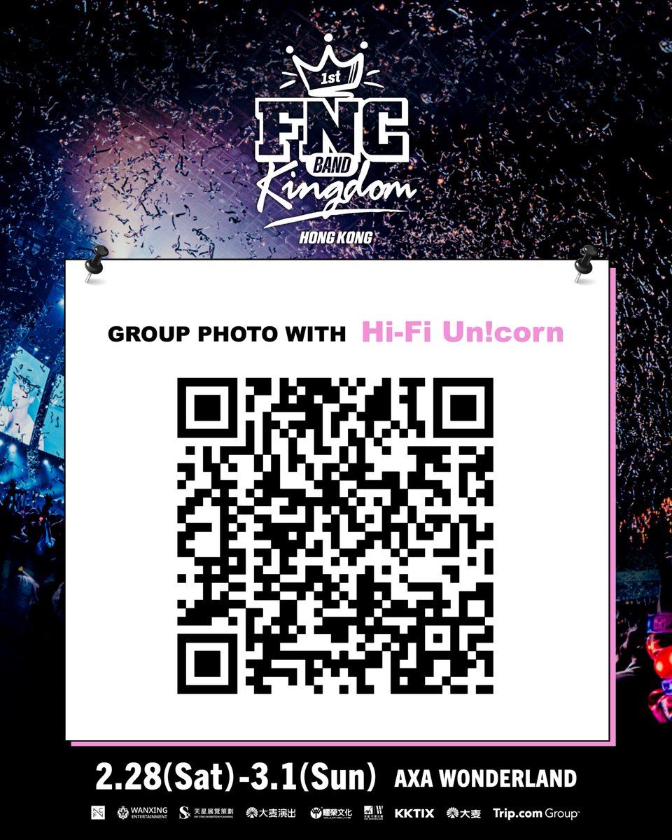 Wanxing_ent's tweet photo. <1ST FNC BAND KINGDOM IN HONG KONG>

請查收兩日和BAND KINGDOM🎸各團在香港戶外共渡難忘的回憶吧🎶

照片請通過掃描QRCode下載⏬ 請盡快下載
如有疑問，請發送郵件至「https://t.co/SvEQCiBFhE.ltd@gmail.com」

#FNCBandKingdomHongKong
#FTISLAND #CNBLUE #NFlying #HiFiUnicorn #AxMxP https://t.co/HEdblPJ6nD