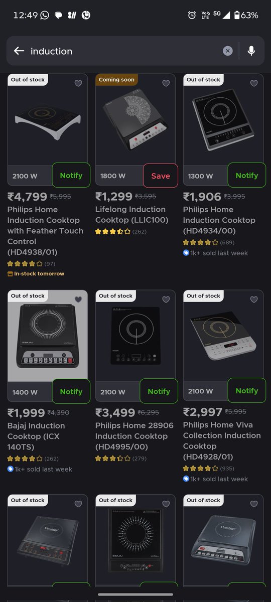 creditcardwalah's tweet photo. 🚨 Kitchen Crisis Alert! 🔥

LPG scarcity amid the Iran situation is real 😳

And now induction cooktops are going OUT OF STOCK on @instamart_it india
&amp; @letsblinkit! 🛒❌

People rushing to electric alternatives ⚡

#भारतीयतेल #LPGShortage #Induction #oilsupply #petrol https://t.co/Q9rN51tihP