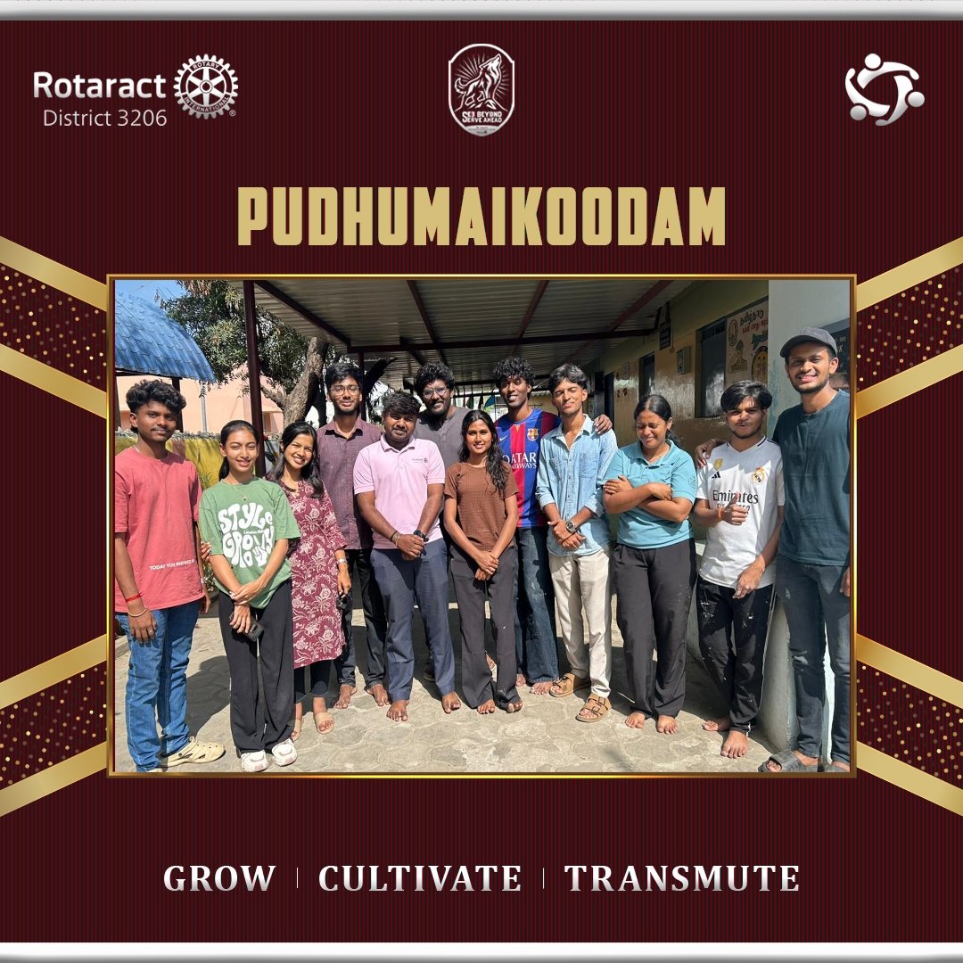 Rotaractgct's tweet photo. "Where ideas take form and learning finds purposes"

We, the Rotaract Club of GCT Coimbatore successfully organized PUDHUMAIKOODAM phase 1 on 01/02/2026, where the rotaractors carried out a renovation activity by cleaning and repainting the school walls and blackboards. https://t.co/Kt1KrqJY6d