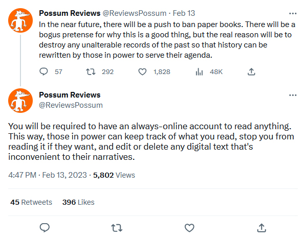 Possum Reviews tweet media