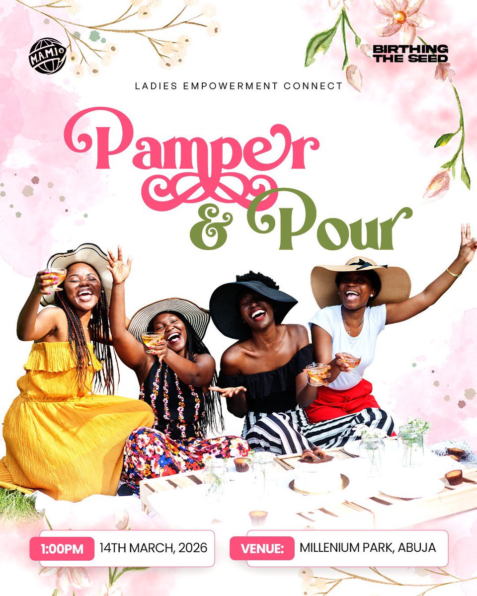 clcabuja_'s tweet image. Women thrive in the right atmosphere. ✨

Join us for Pamper &amp;amp; Pour, a beautiful time of fellowship, empowerment, and encouragement as women gather to grow in faith and strength together.

This Saturday by 🕐1PM

#clcabuja #abujachurches #welcometofreedom #abujachurch