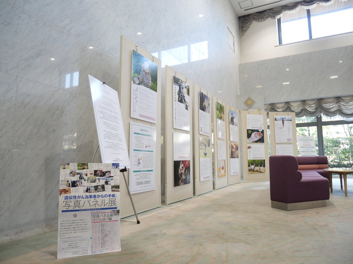 oitakengikai's tweet photo. ＼議会ロビー展示のお知らせ🍀／

「遺伝性がん当事者からの手紙」写真パネルを展示しています📷✨

パネル展への感想や当事者の方へのメッセージを寄せ書きできるメッセージボードも設置しています✍
お立ち寄りの際はぜひご参加ください❣️

🗓️3/3(火)～3/19(木)
📍県庁新館1階　議会ロビー https://t.co/y7eQ6Hd1vM