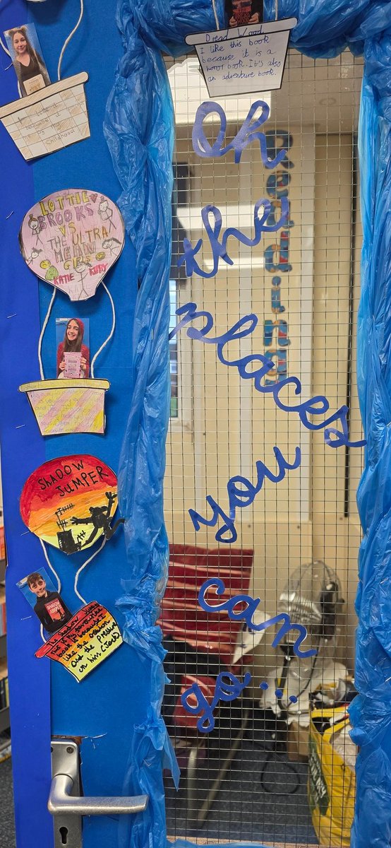 Class6Highpri's tweet photo. For ##WorldBookDay2026, all the children in Y6 chose their favourite book that took them to another place. They recreated the book cover on a hot air balloon and wrote about why they liked the book. #HighfieldsReading #Lovetoread https://t.co/3CJ1f4wEMQ