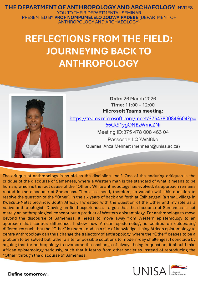 Unisa College of Human Sciences tweet media