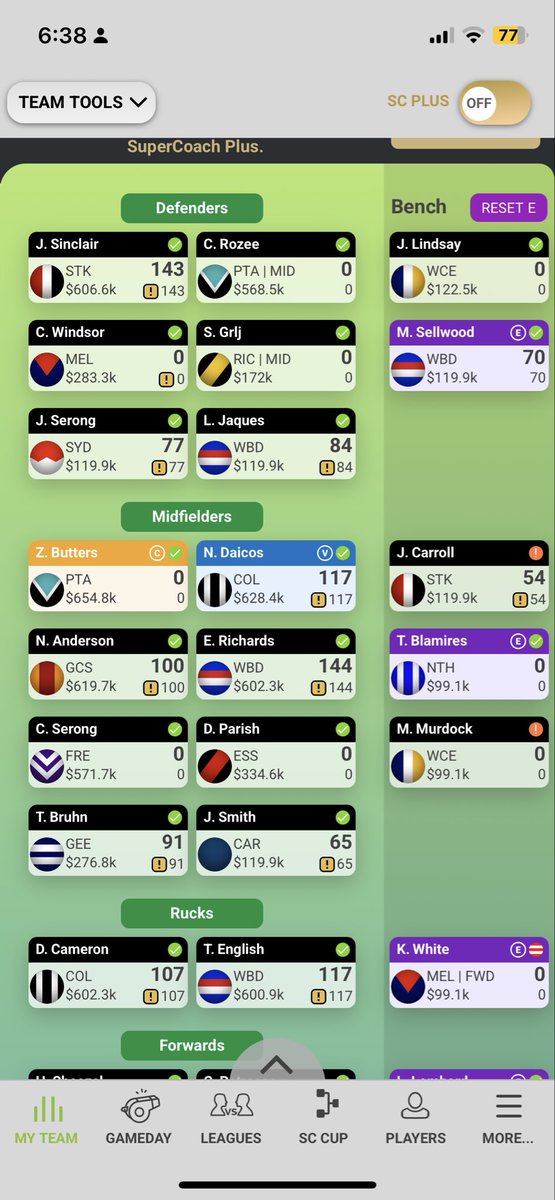 BJames_97's tweet photo. Is this it? #Supercoach https://t.co/q4eHyVsFa8