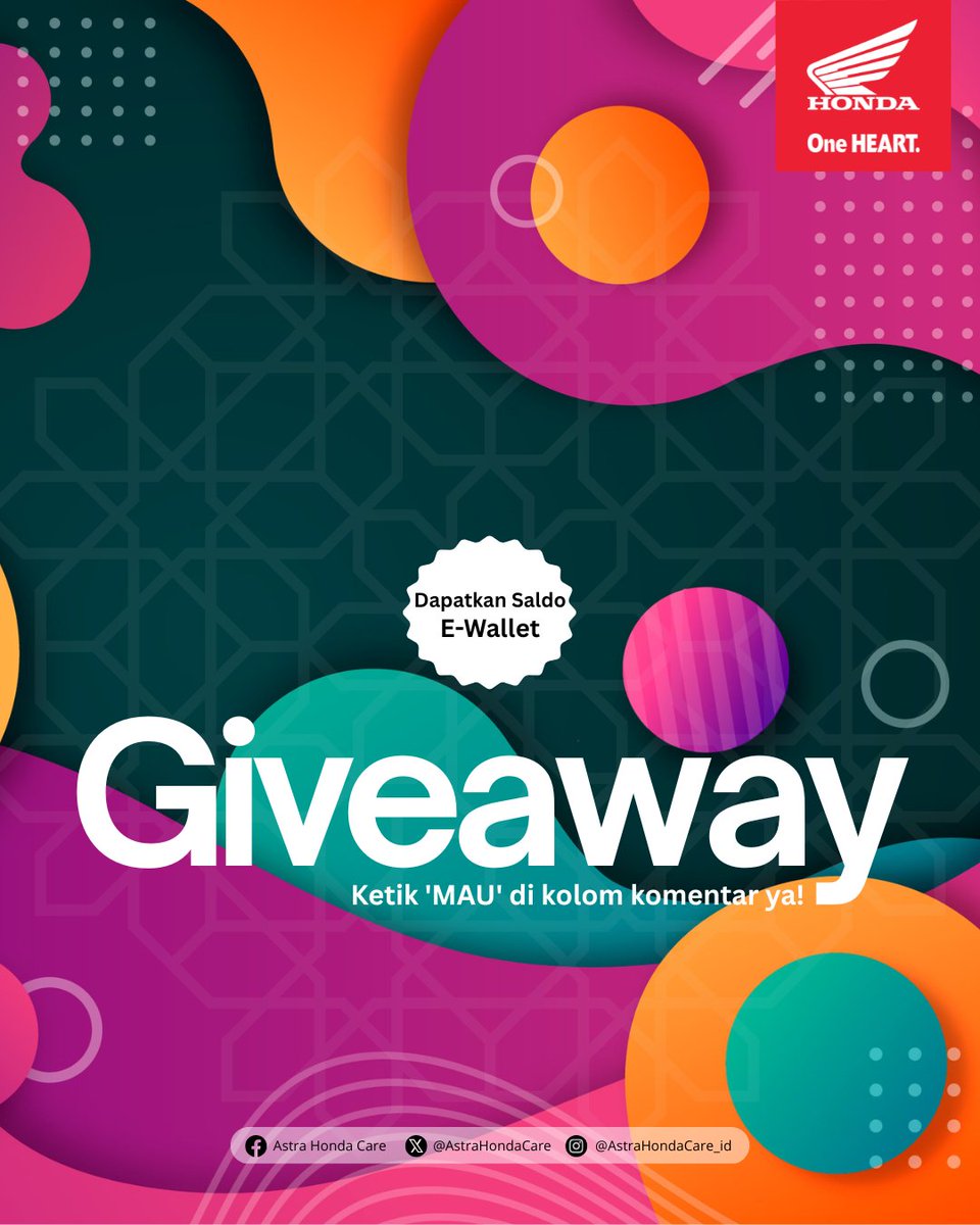 Waktunya Giveaway!  

Siapa yang mau Giveaway dari MiGan? Dapatkan hadiah e-wallet. Absen dulu yuk. Seperti biasa ketik 'MAU' dikolom komentar ya!  

Stay tuned ya BroSis!  

#AstraHondaCare #SalamSatuHATI #GiveawayAHC