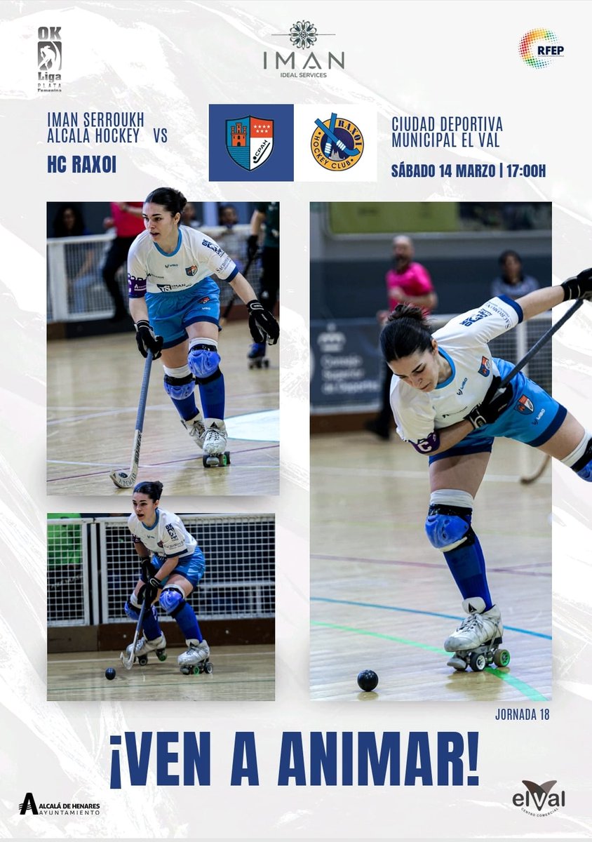Nuestro amigo Arevalillo del <a href="/AlcalaHockey/">@IMAN SERROUKH ALCALÁ HOCKEY</a> os anima a todos a acudir este sábado al polideportivo del Val 17.00 para apoyar a las guerreras en un importante partido de cara al ascenso.

En tercera posición y a 2 puntos de nuestras rivales, las Alcalainas necesitan nuestro apoyo.
