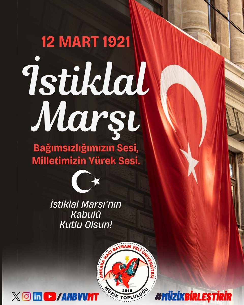 AHBVUmt's tweet photo. Bir milletin en büyük bestesi, bağımsızlık aşkıyla yazılan İstiklal Marşı’dır. 🎼 https://t.co/xTcsFMEPea