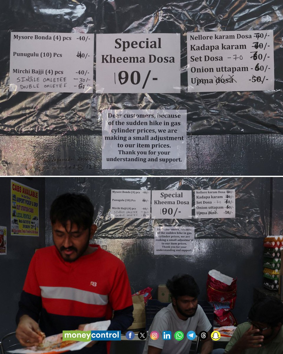 moneycontrolcom's tweet photo. #InPics | LPG shortage forces restaurants to seek alternatives as cylinder supply tightens. Many kitchens are switching to induction cooking, while in some places workers are seen cooking with firewood outside restaurants. Induction cooktops are also selling out rapidly online.

Meanwhile, long queues have formed outside gas agencies across several cities as the West Asia conflict and Iran-US-Israel tensions fuel supply concerns.

#Iran #Israel #US #LPG #Gas #India #Restaurants