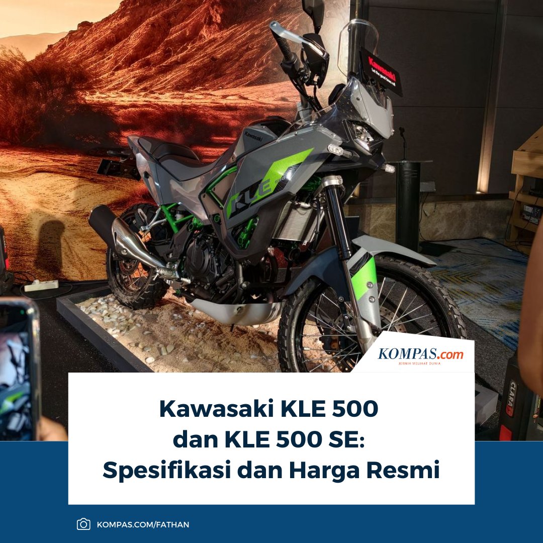 kompascom's tweet photo. PT Kawasaki Motor Indonesia resmi menghadirkan Kawasaki KLE 500 dan KLE 500 SE sebagai motor adventure baru di Indonesia.
Baca Selengkapnya ππ»
https://t.co/PWGQMxfPqd
~NA #Kawasaki #KawasakiKLE500 #KLE500SE #MotorAdventure #MotorBaru https://t.co/VfJzI8wx9V