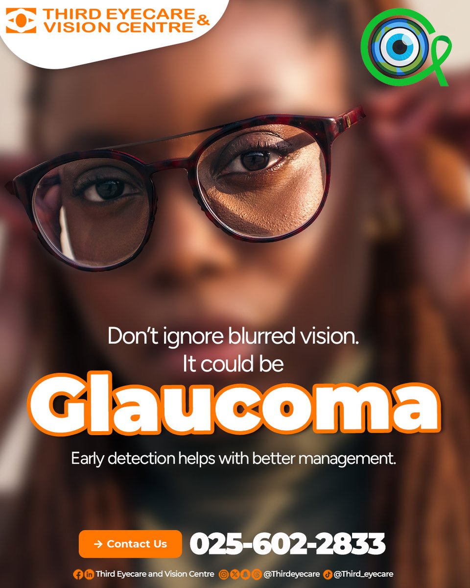 thirdeyecare's tweet image. Don’t ignore blurred vision — it could be glaucoma. Early detection helps with better management. #Thirdeyecare #GlaucomaAwareness #EyeHealthMatters #SaveYourSight #ProtectYourVision #HealthyEyes #EyeCare #March2026