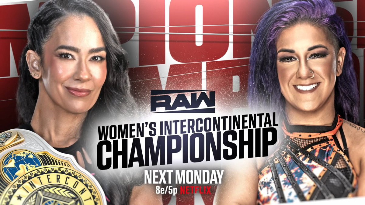 NotAJMendezNJ's tweet photo. This week on #WWERAW, #BayLey won the #GauntletMatch and eran herself a shot at my #WWE Women's #ICTitle, And this will be my first match on #RAW sense my March 16, 2015 against #NikkiBella.

#TeamAJ #RAWOnNetflix #Netflix
@NicoleGarcia_C https://t.co/pq3CeJHBGb