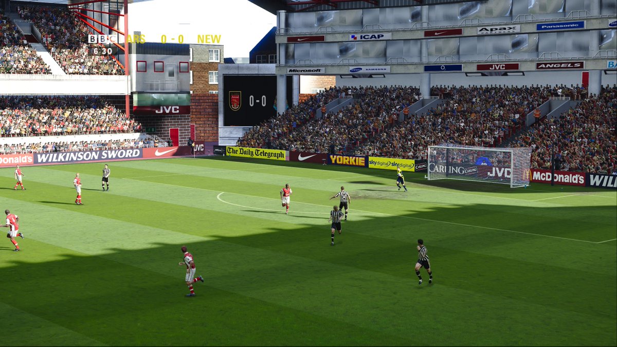 Some stadium screenshots from the 99" season showcasing the ability mods give you to change goal nets, pitches, adboards and realistic TV cameras while playing and much much more, this is the most realistic football game out their and most importantly it's the gameplay that