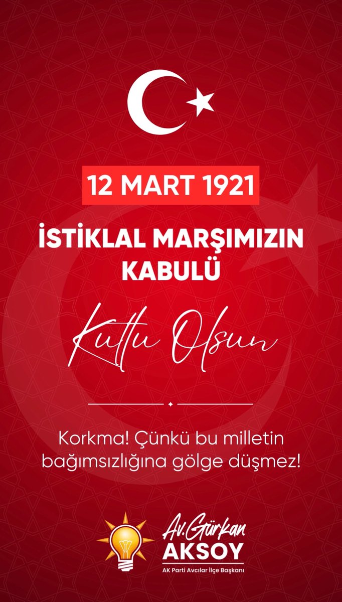 12 Mart 1921 – İstiklal Marşı, milletimizin bağımsızlık ruhunun en güçlü sesidir. 🇹🇷