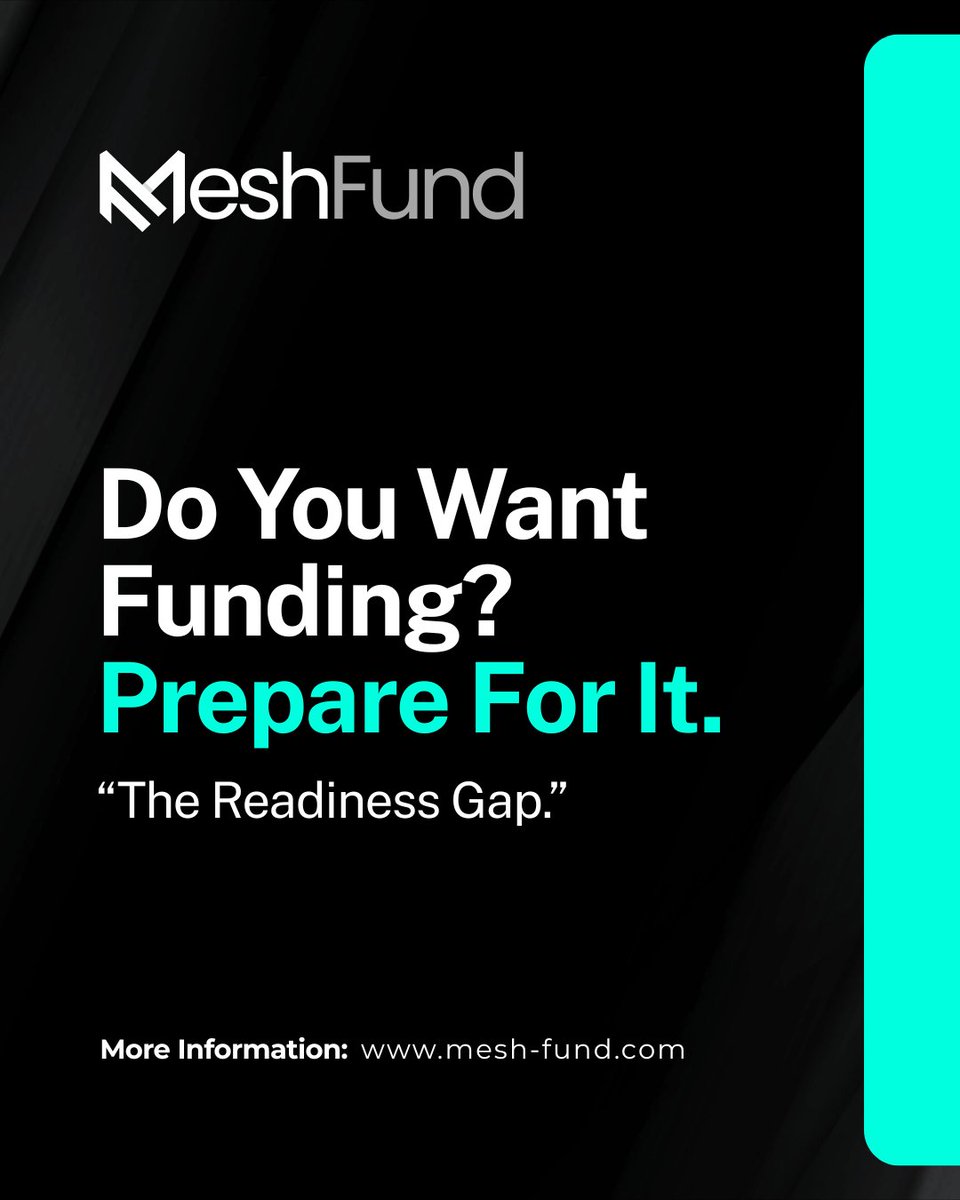MeshFund's tweet photo. Many founders want funding.
Few prepare for it. 

What do you think founders underestimate most about becoming investor-ready?💭

#MeshFund #StartupFunding #FounderTalk https://t.co/TvbCixJcPu
