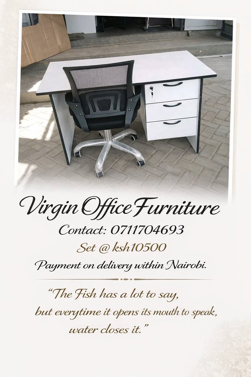 brianohanga's tweet photo. What are you selling ?
Workstation Set @ksh10500.
CallWhatsapp @0711704693.
Matatu Tunataka Power Natembeya Natiom Media Group #RMAMCL The High Court #SpecialWordSession #InfrastructureFundWorking #GitaruGameChanger Ruto Na Kqzi Jorgrnsen Valverde Saka Leverkusen Chelsea https://t.co/AbOINVHINN