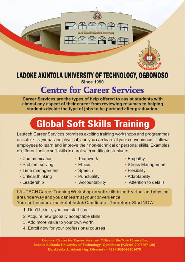 lautechofficial's tweet image. LAUTECH CAREER SERVICES CENTRE

#lautech #career #services