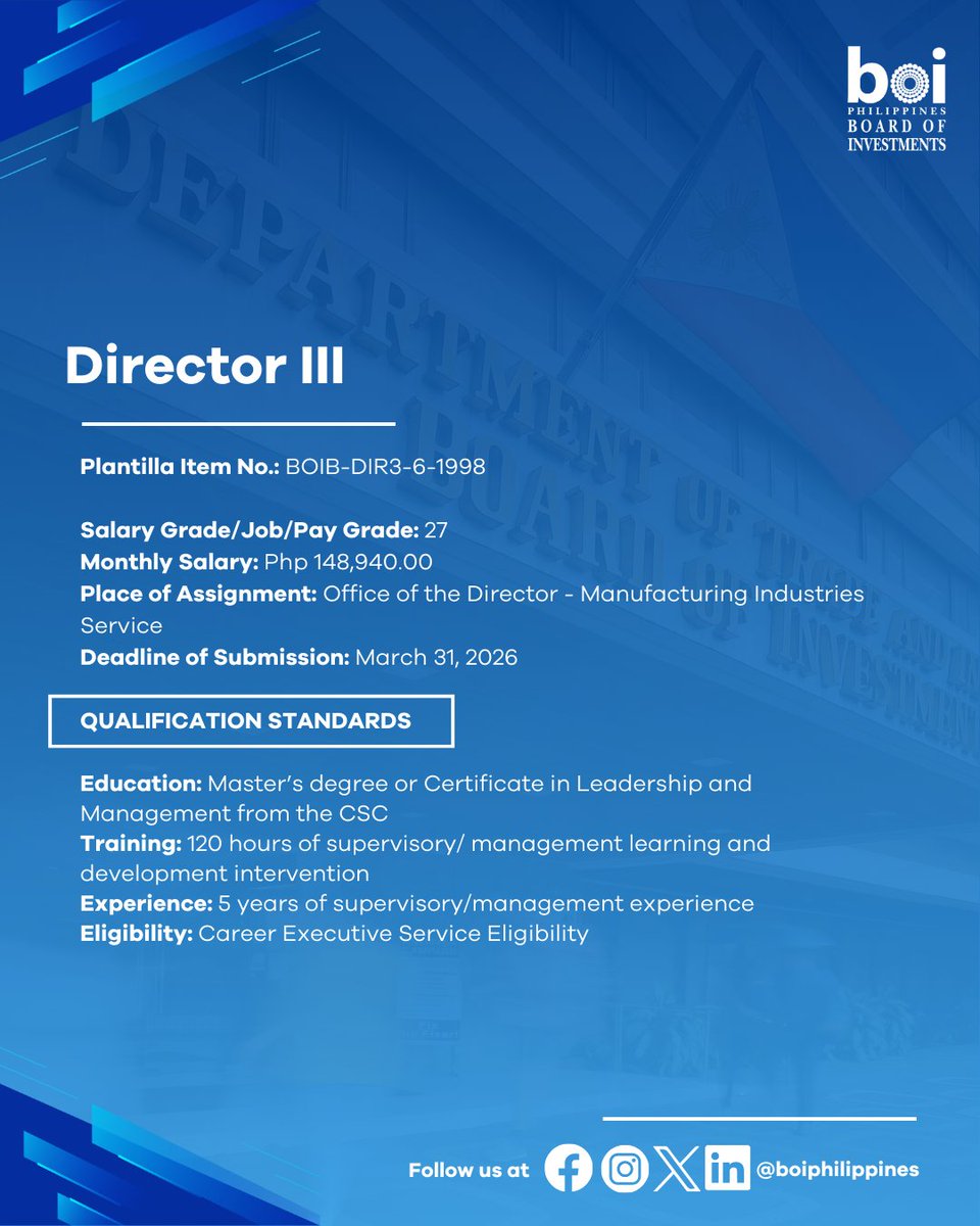 Board of Investments tweet media