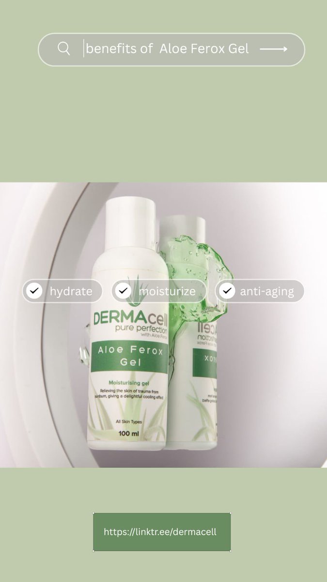 Dermacell_Skin's tweet photo. Dry skin? Not anymore. 🌿💧

Dermacell Aloe Ferox Gel
✔ Hydrates
✔ Soothes
✔ Anti-aging support

Get yours 👉 https://t.co/8rabHOEK72

#SkincareRoutine #AloeVeraGel #Dermacell https://t.co/eAQzGcqEQs