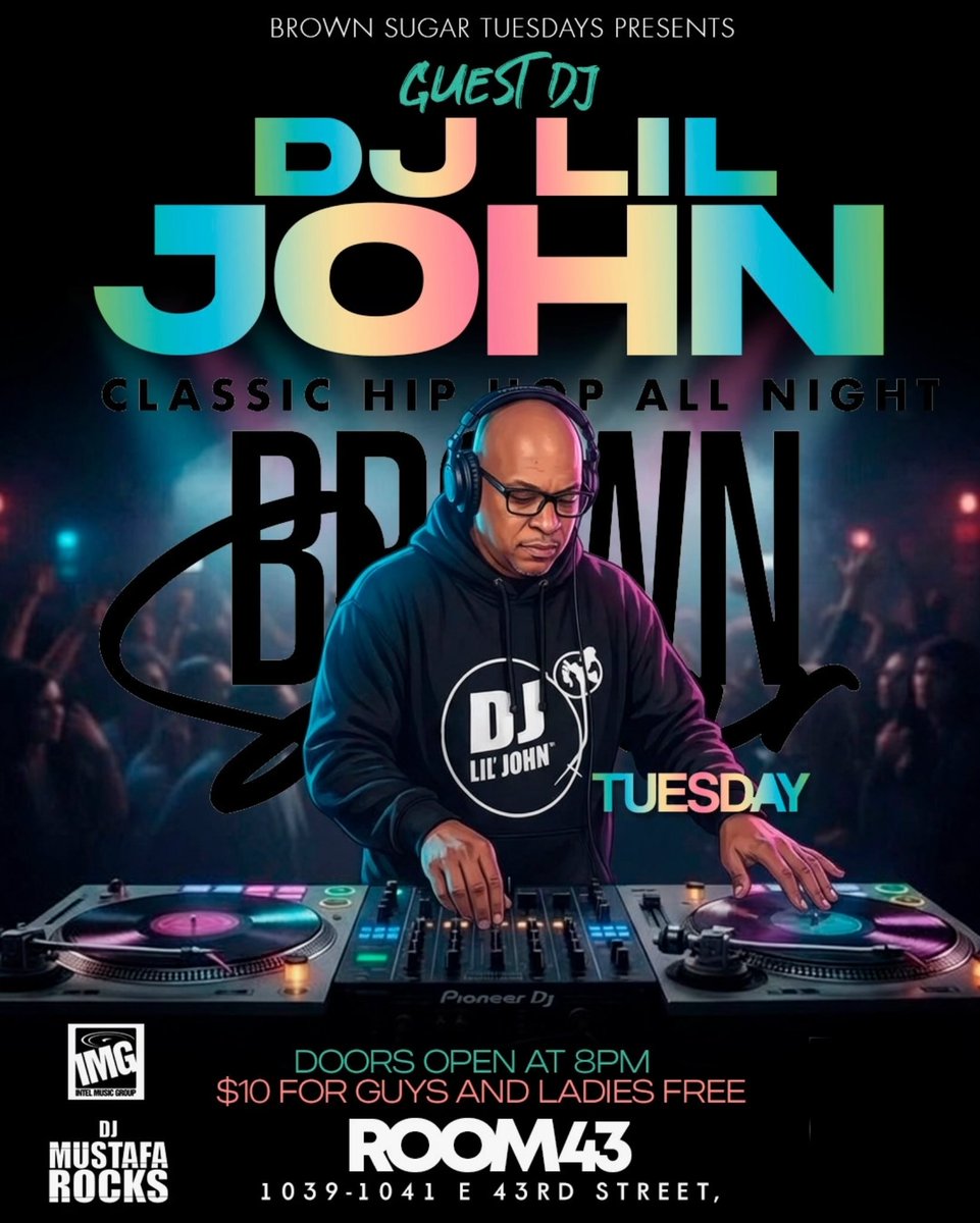MustafaRocks's tweet photo. Soul 106.3 Dj @DJLILJOHNUSA 3/17 ROOM 43 / BROWN SUGAR HIPHOP TUESDAYS https://t.co/3haFiMpweM