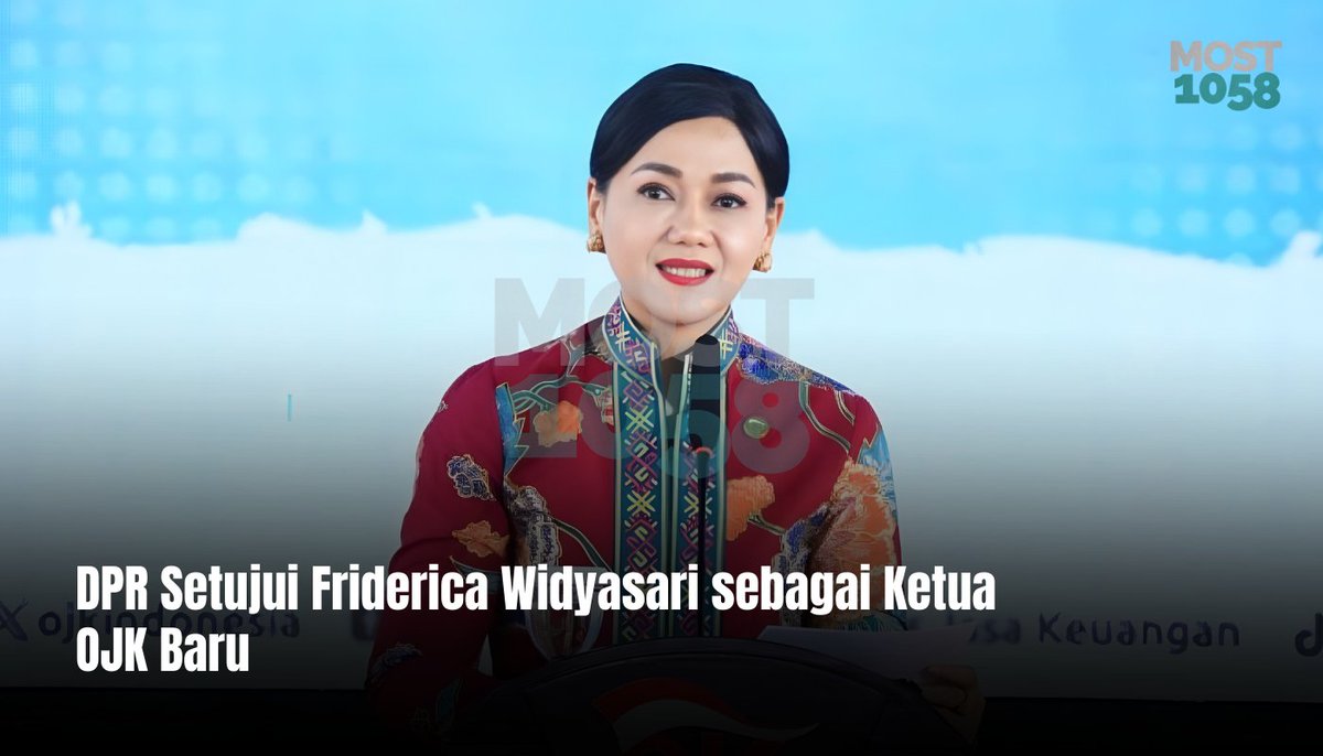 most1058's tweet image. DPR RI resmi menyetujui Friderica Widyasari Dewi sebagai Ketua Dewan Komisioner OJK menggantikan Mahendra Siregar, pada sidang Paripurna yang digelar pada Kamis (12/3). Friderica diputuskan melalui uji kelayakan dan kepatutan pada Rabu (11/3).

#News #MostUpdate #DPR #OJK