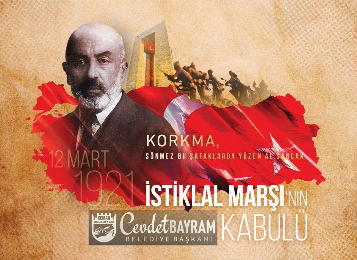 Cevdetbayram4's tweet photo. “Hakkıdır, hür yaşamış bayrağımın hürriyet;
Hakkıdır Hakk'a tapan milletimin istiklal!”

İstiklal Marşı'mızın kabulünün 102. yılında milli şairimiz Mehmet Akif Ersoy ve İstiklal Mücadelemizin tüm kahramanlarını rahmet ve minnetle anıyorum. https://t.co/vQjlnHQDN3