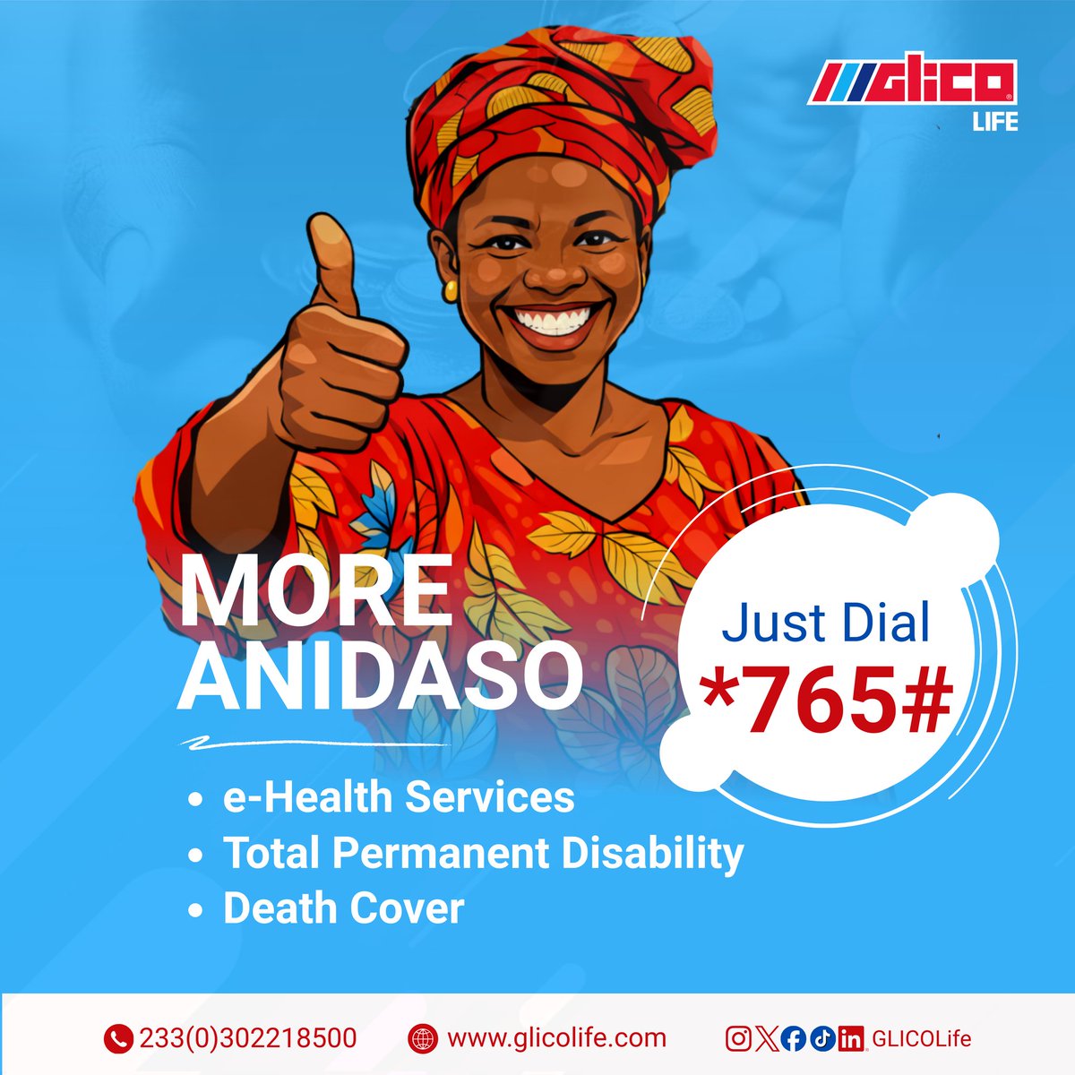 GLICOLife's tweet photo. Protecting your family’s future is just a few digits away.

Dial *765# to start your More Anidaso plan for as little as 15.00 today!

#GLICOLife
#moreanidaso
#lifeinsurancepolicy https://t.co/db8mYHLAtH
