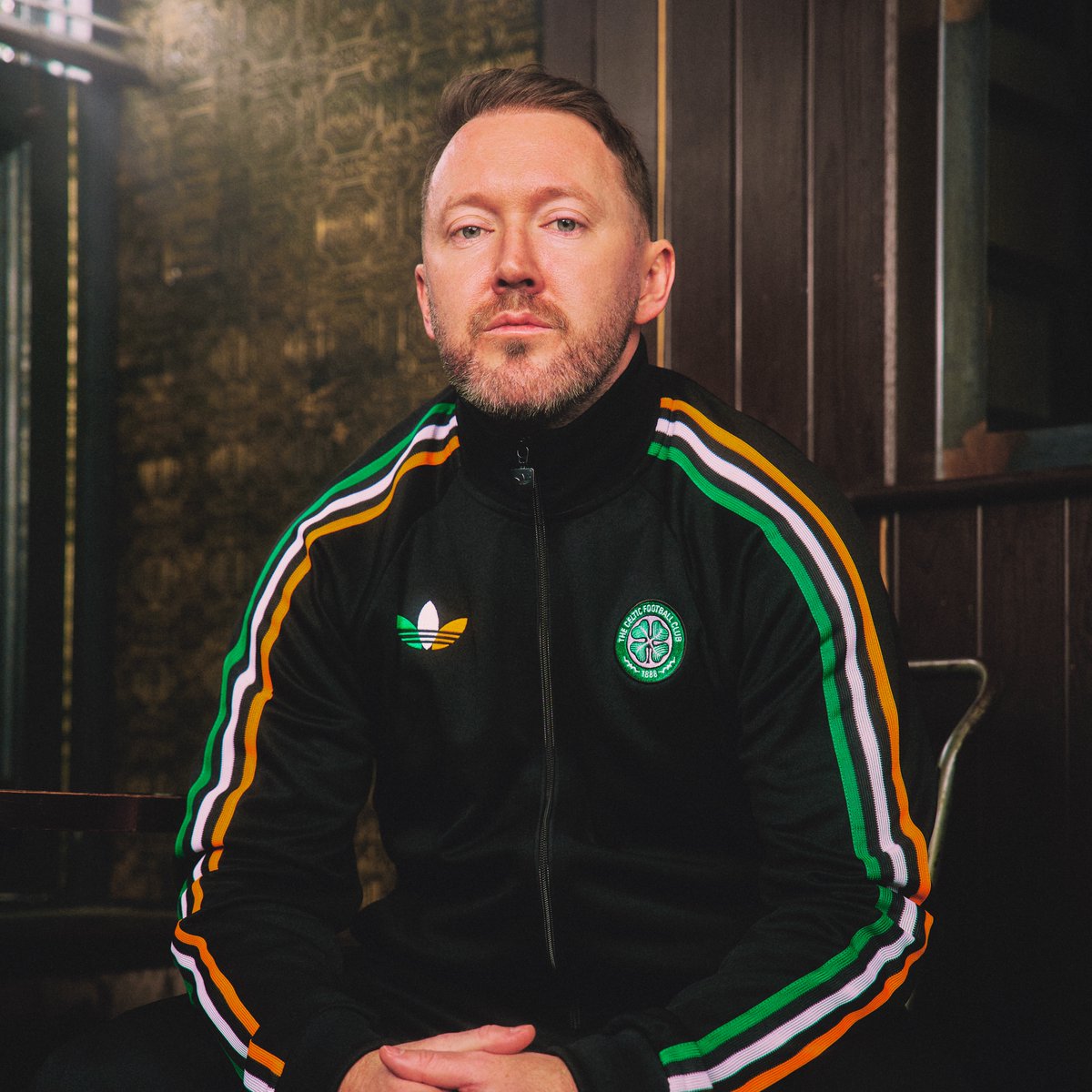 CelticFC's tweet photo. 🇮🇪 The new #CelticFC x adidas Irish Origins collection is a stylish celebration of the club’s roots, adorned with a tricolour Trefoil and three-stripe detailing 🍀

Available online and in-store now.
