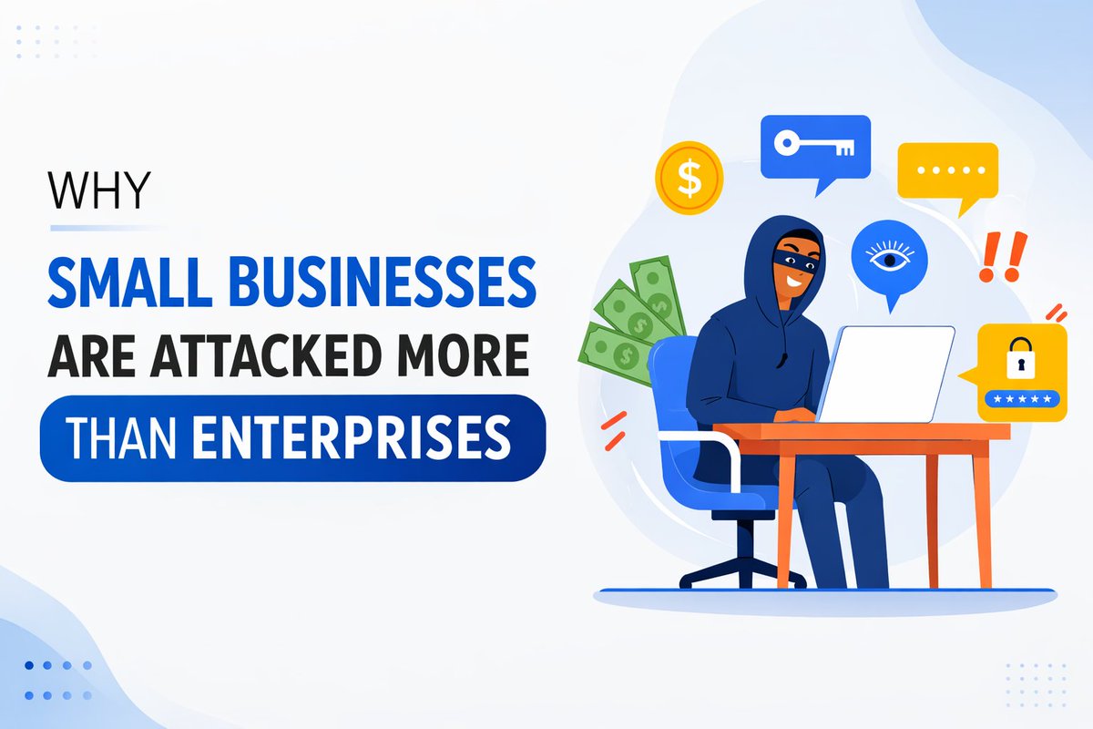 cyberoctet's tweet photo. Small businesses are now one of the biggest targets for cyberattacks.
Not because they are big… but because they are easier to breach.
Let’s understand why SMBs are attacked more than large enterprises. 👇
 #CyberSecurity #SmallBusiness https://t.co/LZ2G7HD2CN