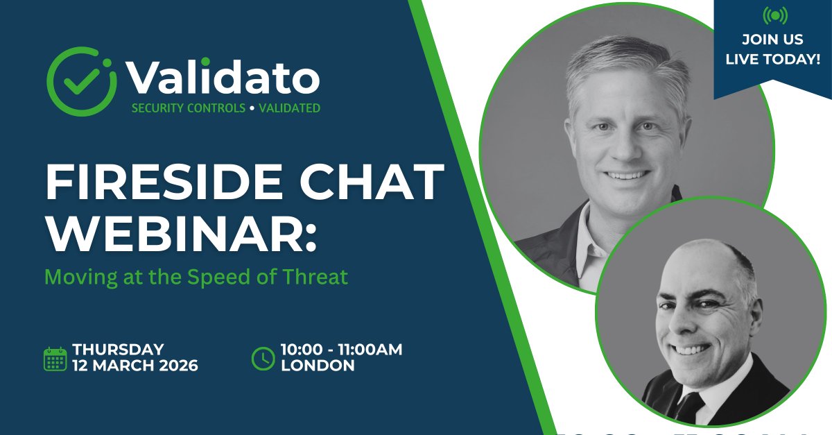 Validato1's tweet image. ⏳ We go live in 2 hours.

If you're responsible for proving your security controls then this conversation is for you.

Secure your spot now.
bit.ly/3OTSDMB

#Cybersecurity #SecurityControls #MITREATTACK