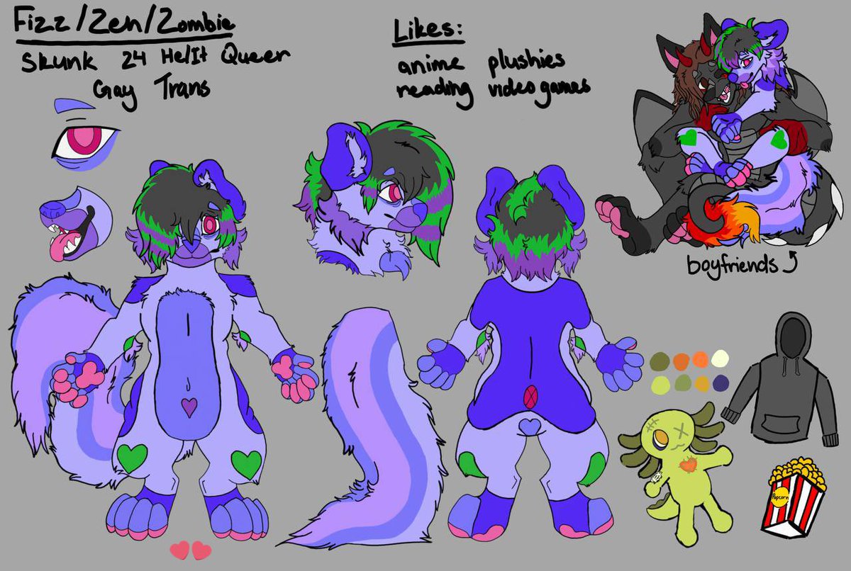 Strawhatpcrew's tweet photo. I finally finished my ref sheet!! Here's my amazing fursona! And here's my boyfriend's fursona as well!! I designed him a sona and I'm happy with it :3 https://t.co/swNZHUAR4l