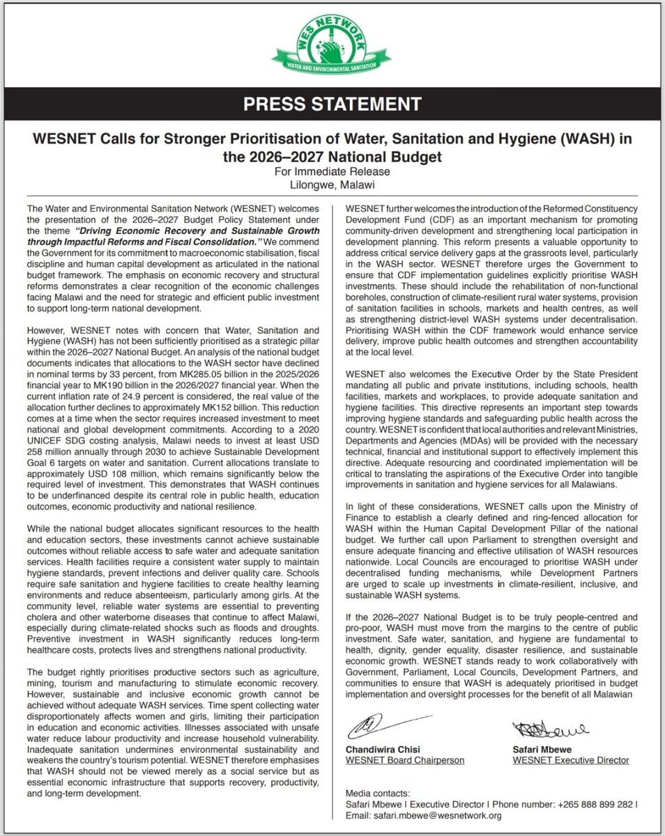 Water and Environmental Sanitation Network tweet media