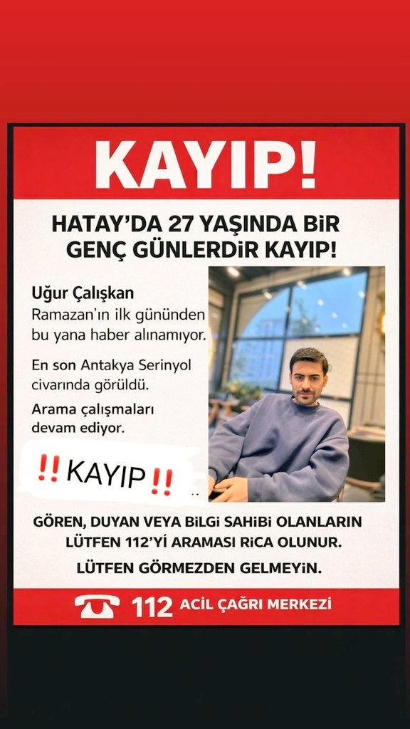 Lütfen paylaşarak yardımcı olun.
⚡️⁉️⚡️⁉️
#uğurnerede