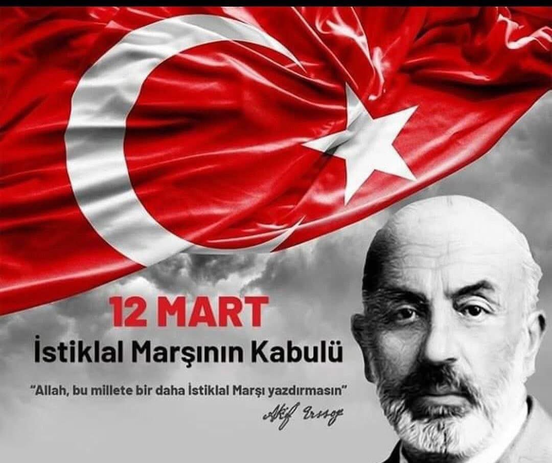 İstiklal Marşı 'nın kabulünün 105. yılı kutlu olsun! Gazi Mustafa Kemal Atatürk, Mehmet Akif Ersoy ve Milli Mücadele kahramanlarımızın ruhu şâd olsun! Marşımız, Cumhuriyet'imiz ile sonsuza kadar yaşasın!
#istiklalmarşı 
#MehmetAkifErsoy