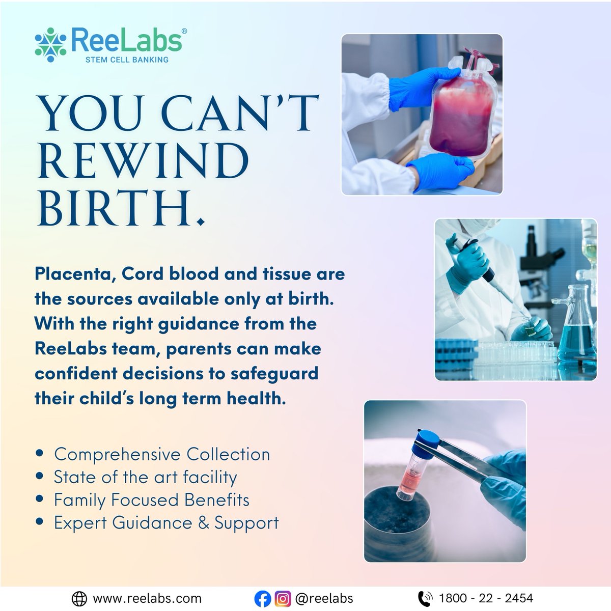 ReeLabs's tweet photo. Birth happens once.
The opportunity to preserve stem cells happens once too.

Make the moment count for your child’s future.

#StemCellBanking #CordBloodBanking #FutureReadyBaby #BabyFuture
#PregnancyJourney #ExpectingParents #StemCells #MedicalInnovation
#HealthyFuture https://t.co/95Z0dm8hLw