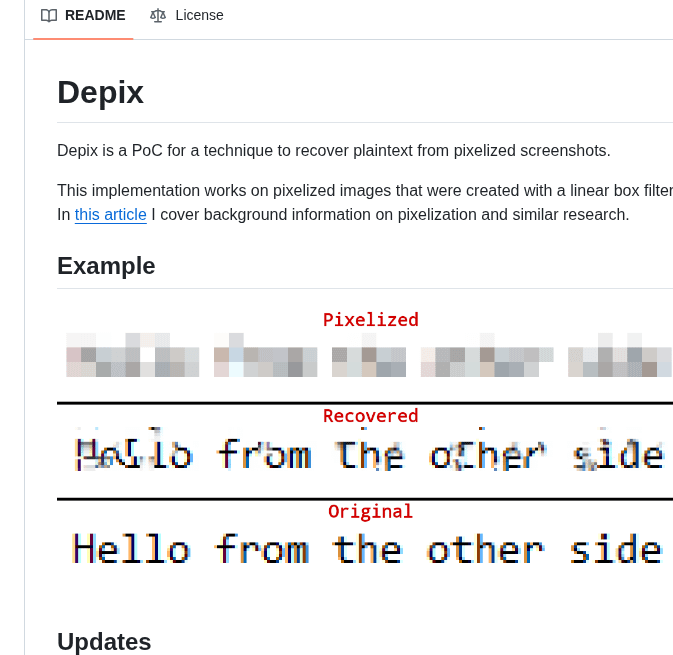 🚨BREAKING: This Python tool reverses pixelation and recovers the original text from "censored" screenshots.

It's called Depix. You pixelate a password. Depix reads it anyway.

No AI model. No GPU. No cloud service. Just math.

Here's how it works:

→ You feed it the pixelated