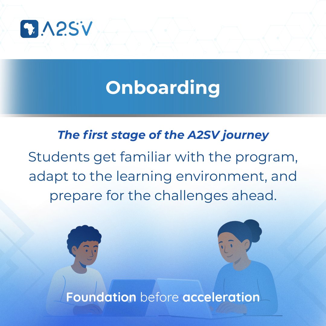 A2_SV's tweet image. A new milestone for our G7 Remote Education students 🚀

They’ve completed the Onboarding Phase and are now moving into the First Education Phase of their A2SV journey.

G7 students, what was the most valuable thing you learned during onboarding? 👇

#A2SV #TechEducation #G7