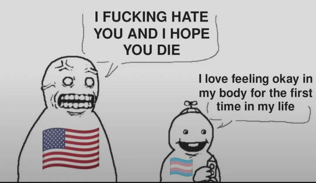 As material conditions continue to worsen and another forever war looms...

How has hating trans people helped improved anything. 

DW, it's rhetorical.