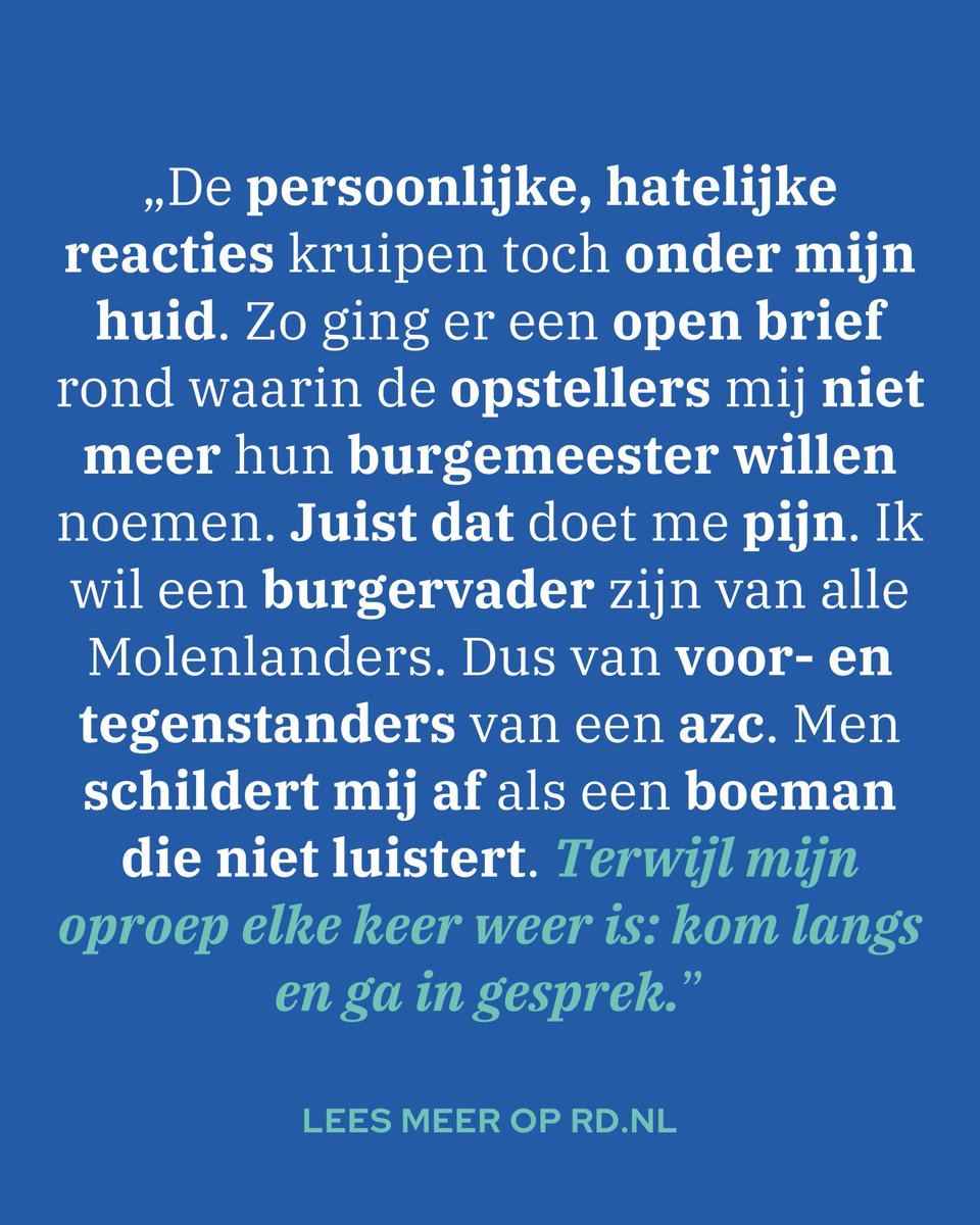 refdag's tweet image. Twintig rustige kernen in een polder. Gemeente Molenlanden was altijd een baken van gemoedelijkheid en eensgezindheid. De komst van azc’s splijt nu de samenleving. Hoe laveert burgemeester Theo Segers hier tussendoor?
rd.nl/artikel/114186…