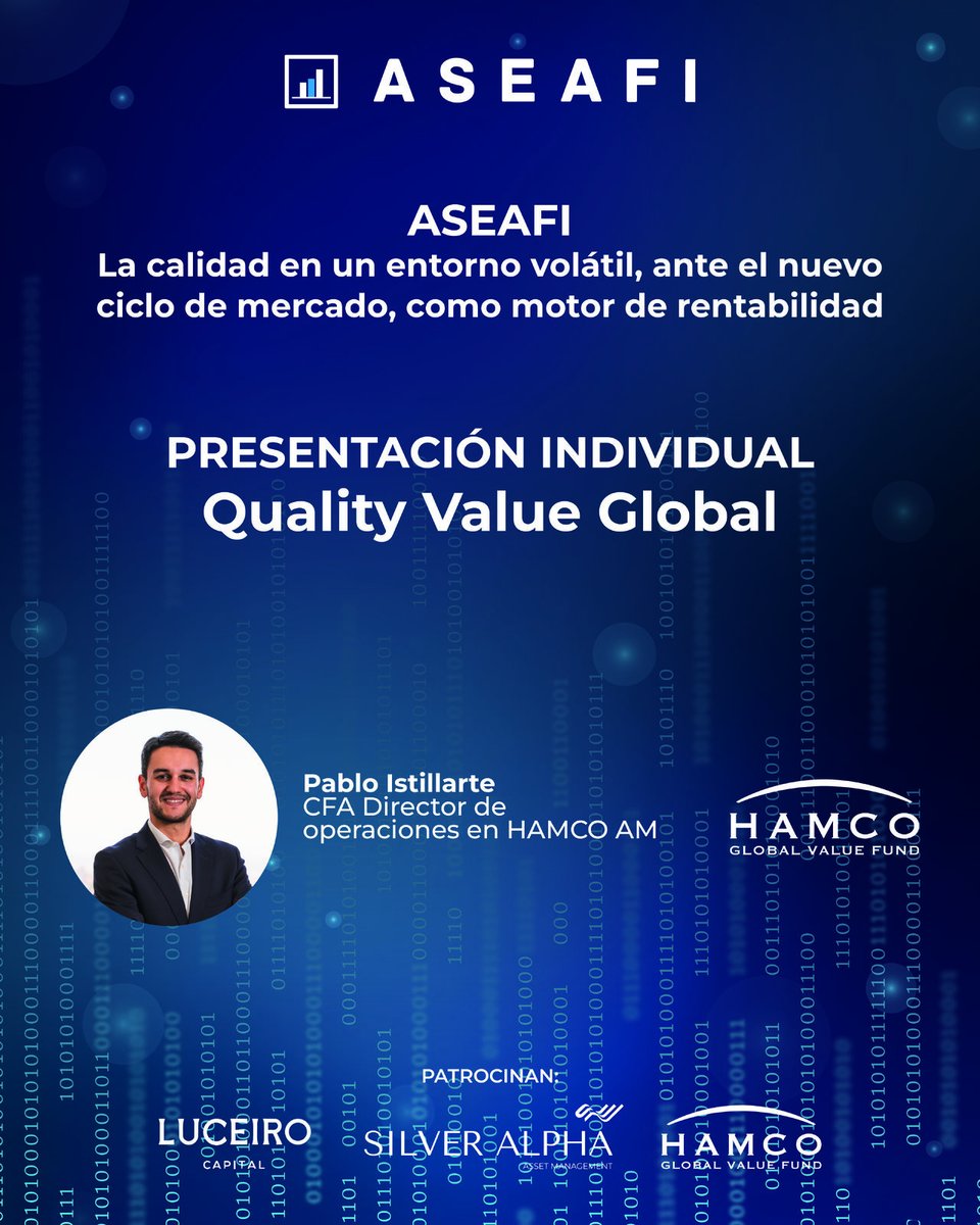 Mañana estaremos en Bilbao participando en el Desayuno <a href="/ASEAFI/">ASEAFI</a> , donde Pablo Istillarte , CFA, Director de Operaciones, compartirá la visión de HAMCO.

📅 13 de marzo de 2026
📍 Bilbao | Sociedad Bilbaína
🕘 9:00 h 

Más información👉aseafi.es/evento/aseafi-…
