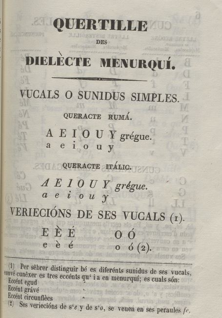 bibiloni's tweet photo. El 1858, ocupada Menorca per Espanya i imposada la llengua "nacional", sortia a Maó aquesta cartilla per a ensenyar aquella llengua a un poble que sols sabia i parlava català. L'autor, Jaume Serra, afeccionat a la llengua i secessionista, adopta una grafia quasi transcripció fon. https://t.co/kxZwdWDJpQ