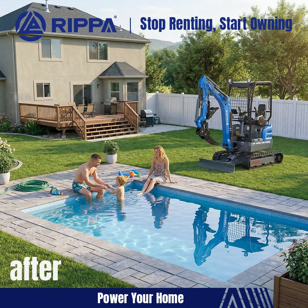 RippaMachinery's tweet photo. Digging a backyard pool by hand was almost impossible.

Once the mini excavator started working, the project moved quickly and the backyard transformed into a family pool.

MakeHomeHappy.

#RIPPA #MiniExcavator #BackyardProject https://t.co/r5LmEuuFWa