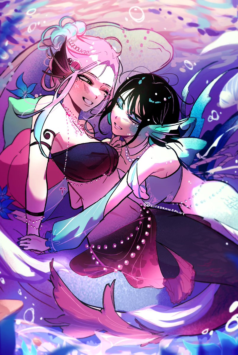 My beloveds as mermaids
(AAAAA I REALLY LIKE HOW THIS TURNED OUT-)
#mizisua #alnst