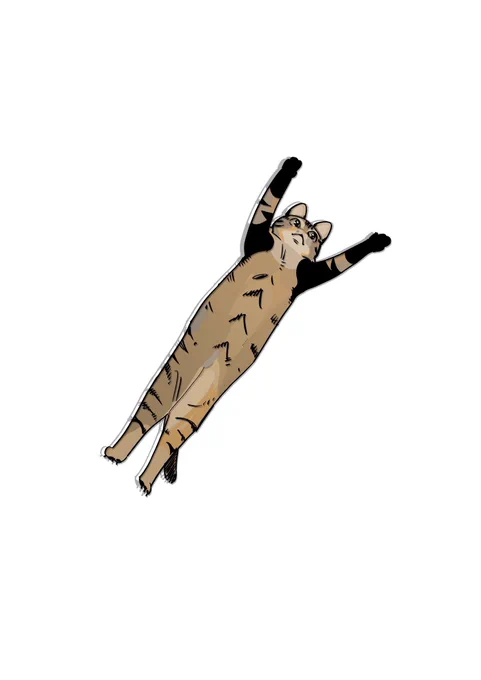 フォロワーに猫写真送ったら最高イラスト返ってきて笑い死んだ